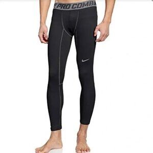 Nike Pro Black Hyperwarm Compression Tights Sweatpants Boys Size Small